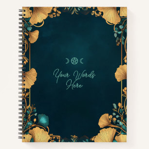 Cuaderno Crea tus propias hojas de ginkgo doradas y azul ve