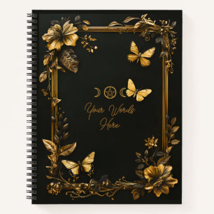 Cuaderno Crea tus Propias Mariposas Florales Doradas Negras