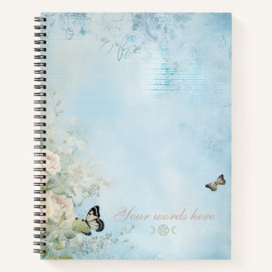 Cuaderno Crea tus propias rosas amarillas mariposas azules