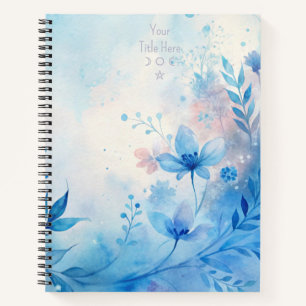 Cuaderno Crea tus propios flores silvestres rosadas azules