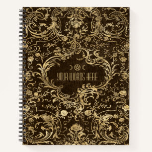 Cuaderno Crea tus propios florituras doradas marrones