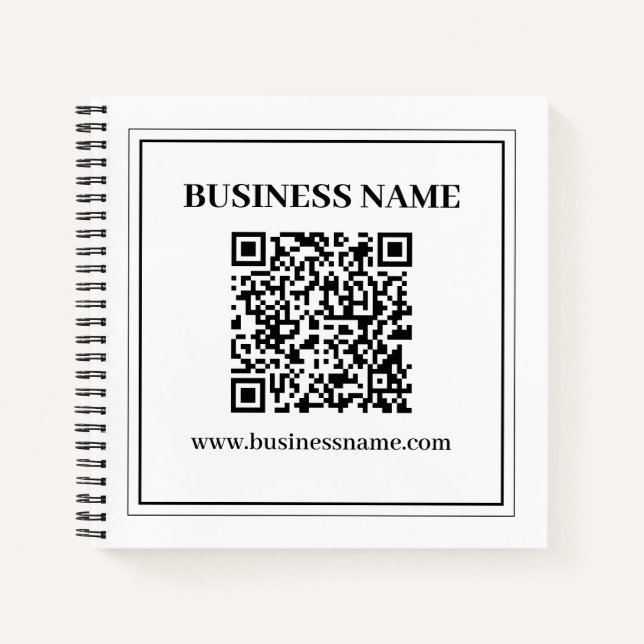 Cuaderno Crea un código QR escaneable | Blanco y negro (Anverso)