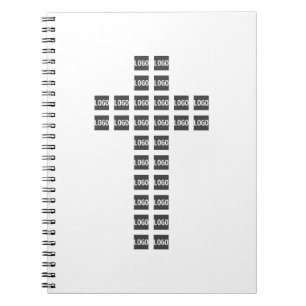Cuaderno Crea un patrón cruzado con cualquier logotipo o im