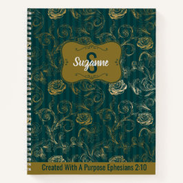 Cuaderno Creado Con Un Propósito Efesios 2:10 Floral