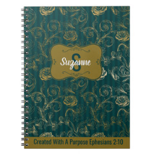 Cuaderno Creado Con Un Propósito Efesios 2:10 Floral