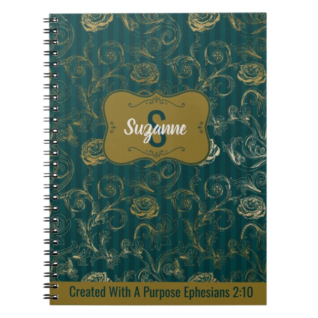 Cuaderno Creado Con Un Propósito Efesios 2:10 Floral (Frente)
