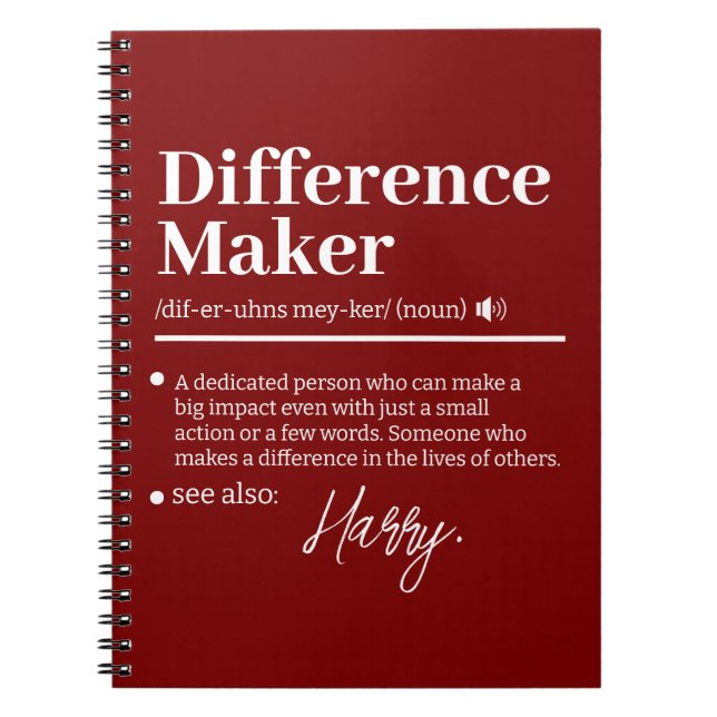 Cuaderno Creador de Diferencias Personalizado, Regalo de Ag (Frente)
