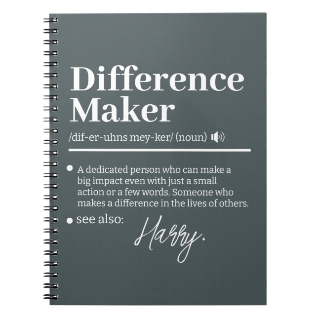 Cuaderno Creador de Diferencias Personalizado, Regalo de Ag (Frente)