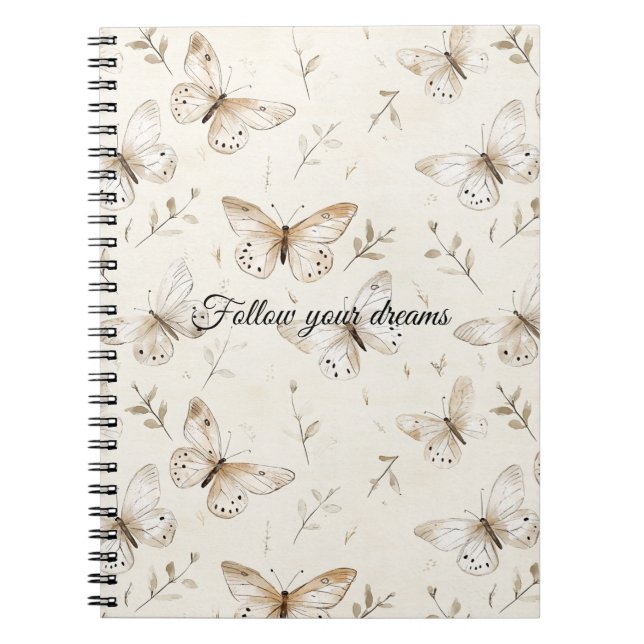 Cuaderno Cream Beige Sand Butterflies (Frente)