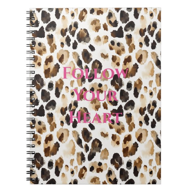 Cuaderno Cream Brown Leopard Animal Print (Frente)