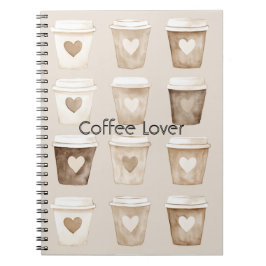 Cuaderno Cream Coffee Heart Cups