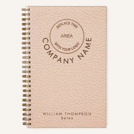 Cuaderno Cream Faux Leather Nombre del personal de la empre