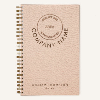 Cuaderno Cream Faux Leather Nombre del personal de la empre