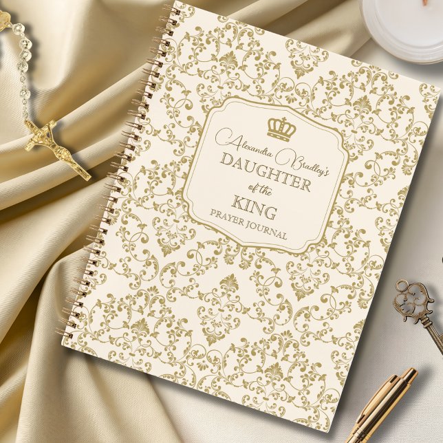Cuaderno Cream Gold Damask Daughter of the King (Subido por el creador)