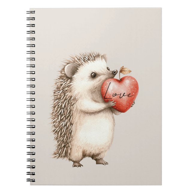 Cuaderno Cream Hedgehog Heart Love (Frente)