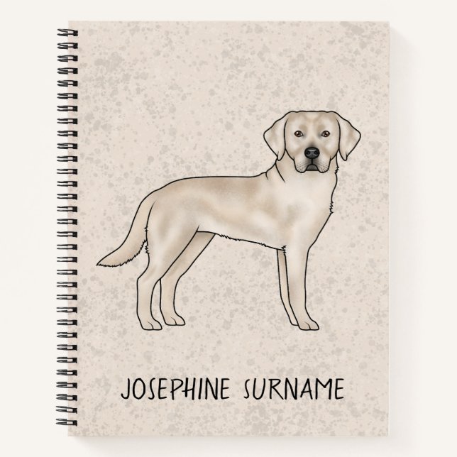 Cuaderno Cream Labrador Recuperever Lab Dog Nombre personal (Anverso)