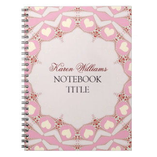 Cuaderno Cream Love Hearts Pink Pastel Lace Notebook