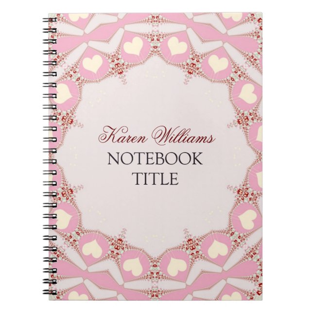 Cuaderno Cream Love Hearts Pink Pastel Lace Notebook (Frente)