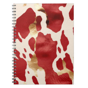 Cuaderno Cream Red Gold Western Piel de vaca Howdy