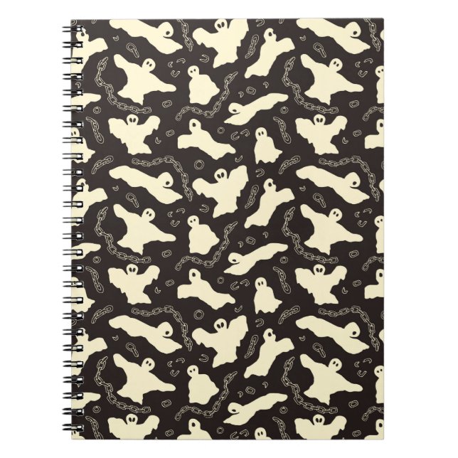 Cuaderno Creamy Ghosts - Patrón de Halloween. (Frente)