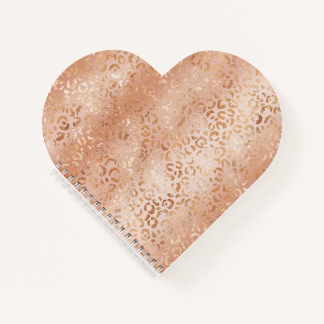 Cuaderno Creamy Peach Rosa Rubor Leopard Print (Anverso)