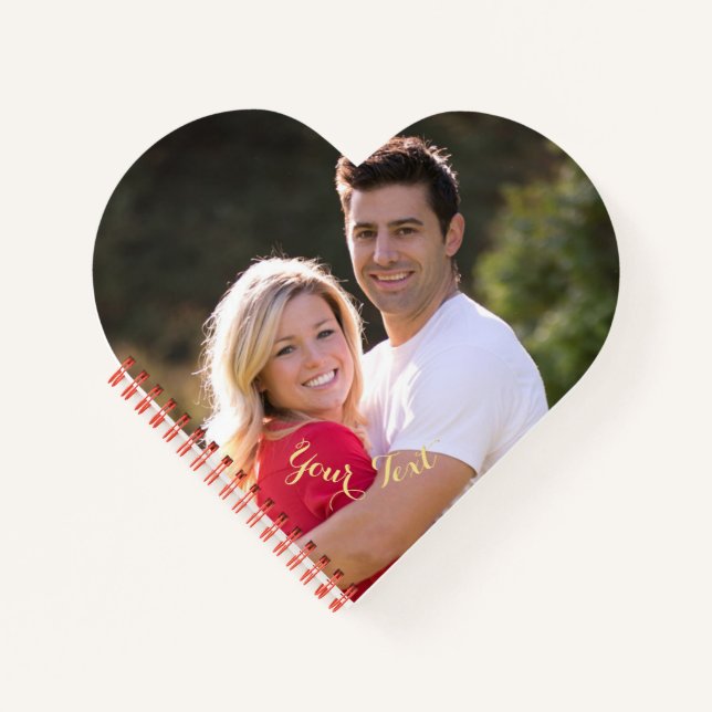 Cuaderno Crear Personalizado de texto de foto con forma de  (Anverso)