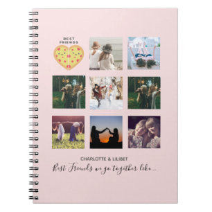Cuaderno Crear propio regalo de Collage de fotos BFF Pizza