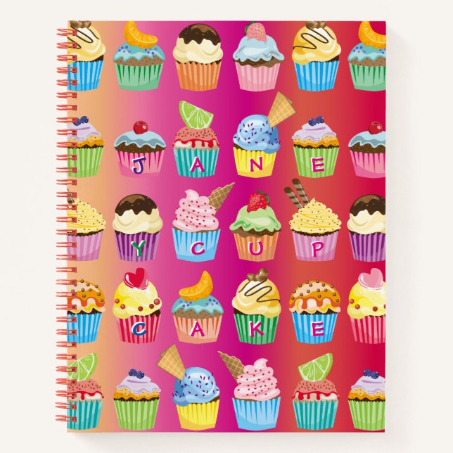 Cuaderno Crear su propio pastel Monograma Deliciosos Tratam (Anverso)