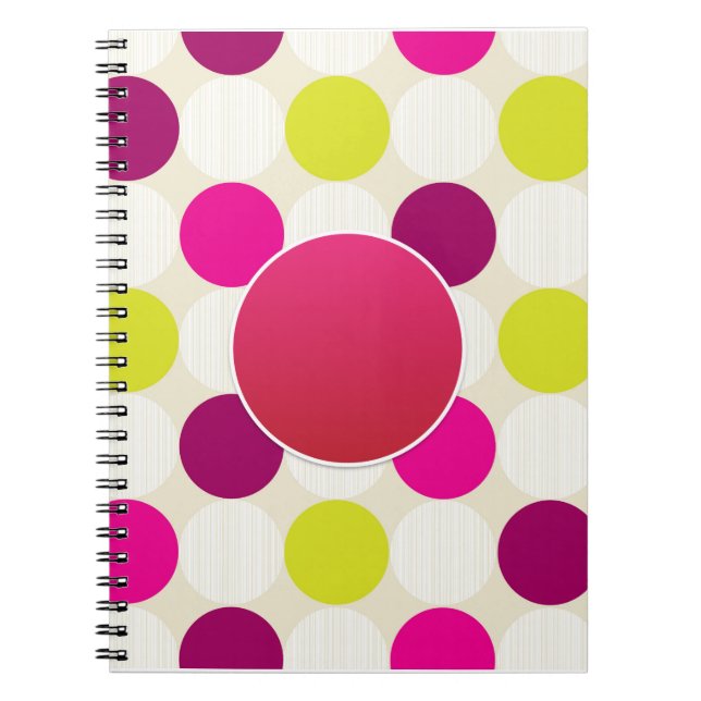 Cuaderno Crear su propio Polkadot Verde Amarillo PINK perso (Frente)