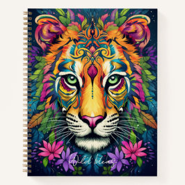 Cuaderno Crear su propio portátil Floral Tribal Tiger
