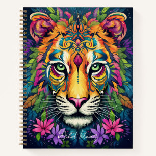 Cuaderno Crear su propio portátil Floral Tribal Tiger