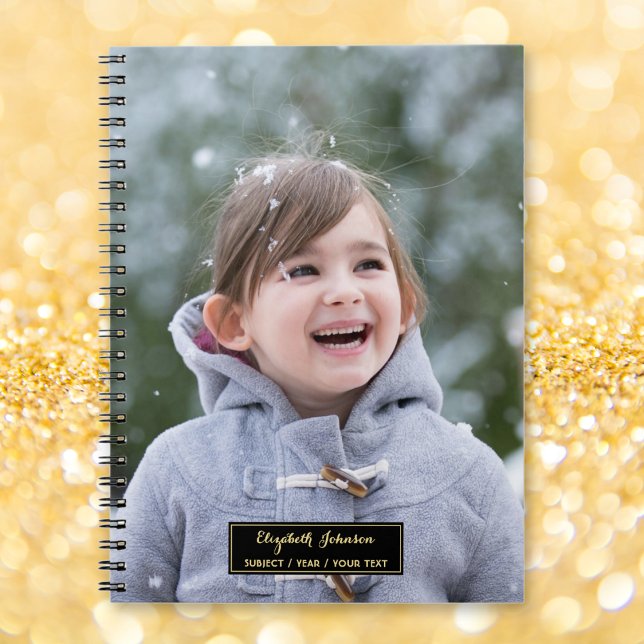 Cuaderno Crear un bloc de notas con foto personalizada y Pe (Create Custom Personalized Photo Ruled Notebook)