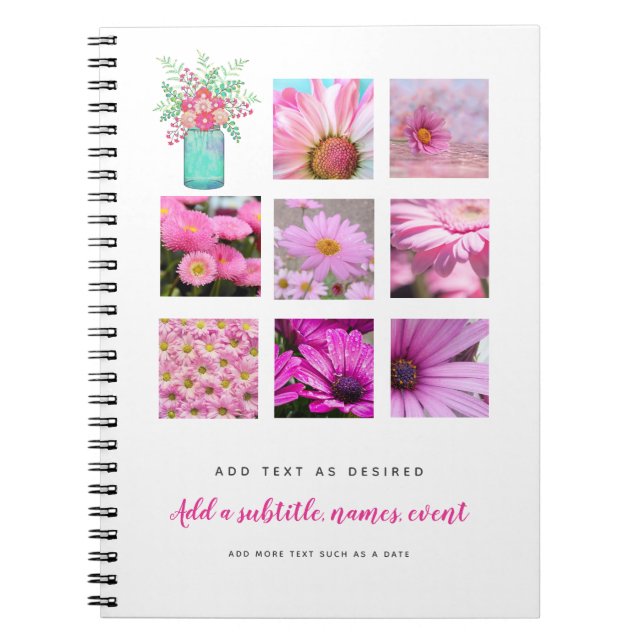 Cuaderno Crear un diario personalizado AGREGAR FOTOS y TEXT (Frente)