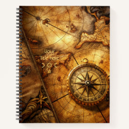 Cuaderno Create Your Own Amber Compass Rose Travel Map