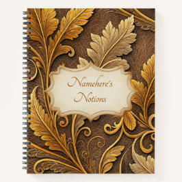 Cuaderno Create Your Own Antique Gold Vintage Leafy Vine