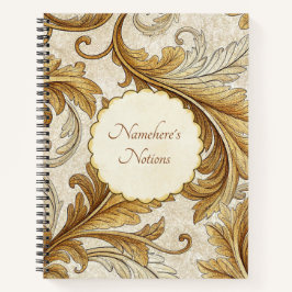 Cuaderno Create Your Own Antique Gold White Vintage Vine