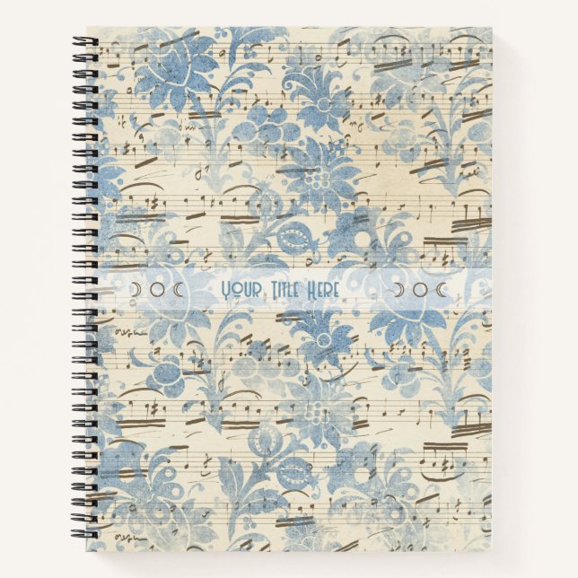 Cuaderno Create Your Own Blue Brocade Sheet Music (Anverso)