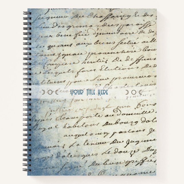 Cuaderno Create Your Own Blue Distressed Grunge Love Letter (Anverso)