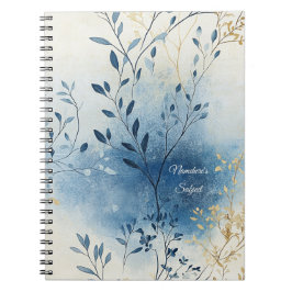 Cuaderno Create Your Own Blue Mist Gold Floral Minimalist