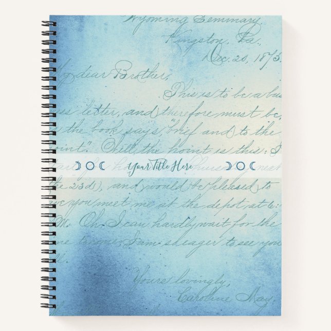 Cuaderno Create Your Own Blue Romantic Love Letter (Anverso)