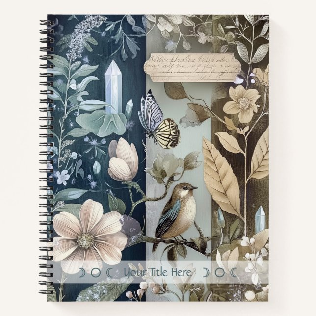 Cuaderno Create Your Own Butterfly Bird Floral Botanical (Anverso)