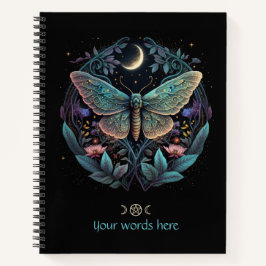 Cuaderno Create Your Own Celestial Moth Pink Flowers