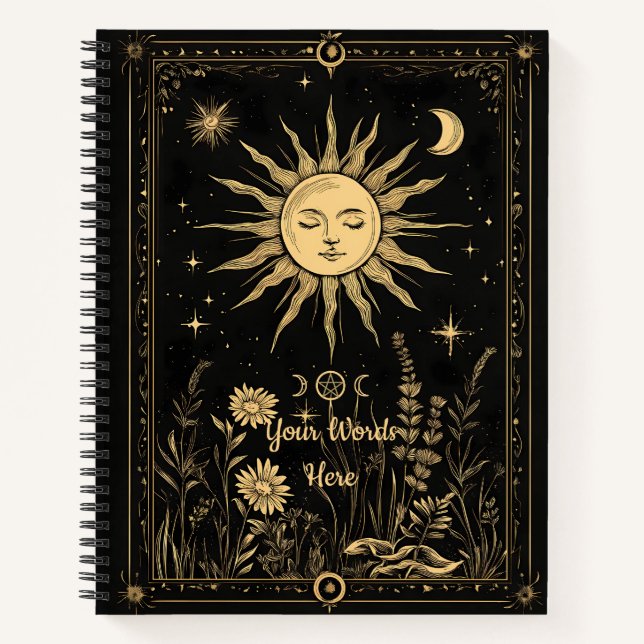 Cuaderno Create Your Own Celestial Solar Garden Black (Anverso)