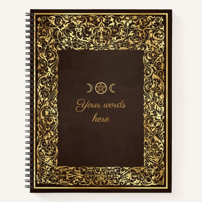 Cuaderno Create Your Own Dark Brown Giided Filigree (Anverso)