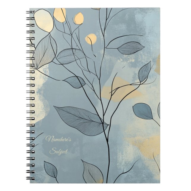 Cuaderno Create Your Own Deep Blue Floral Minimalist (Frente)