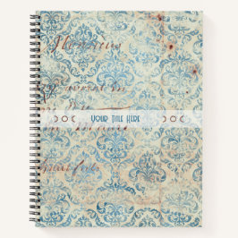 Cuaderno Create Your Own Distressed Blue Damask Love Letter