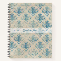 Create Your Own Distressed Vintage Blue Damask