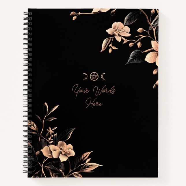 Cuaderno Create Your Own Dusty Pink Cherry Blossoms Black (Anverso)