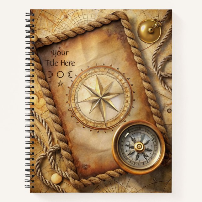 Cuaderno Create Your Own Explorer Compass Rose Map (Anverso)