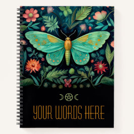 Cuaderno Create Your Own Floral Seafoam Green Garden Moth